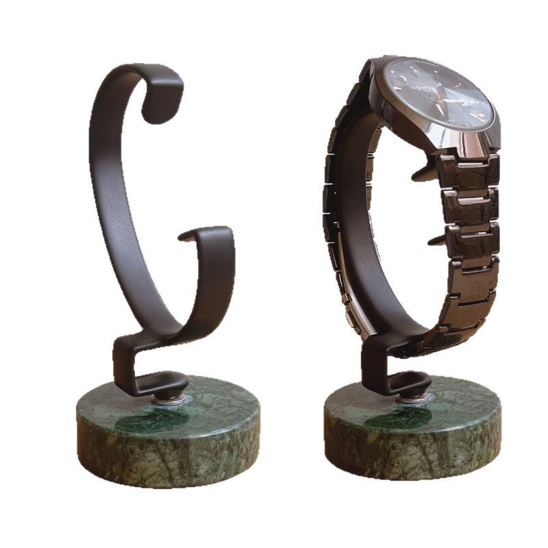 Jewelry And Watches Inc - แท่นวางนาฬิกา ฐานหินอ่อน ที่วางนาฬิกาข้อมือรูปตัว C ทำจากโลหะ กันลื่น